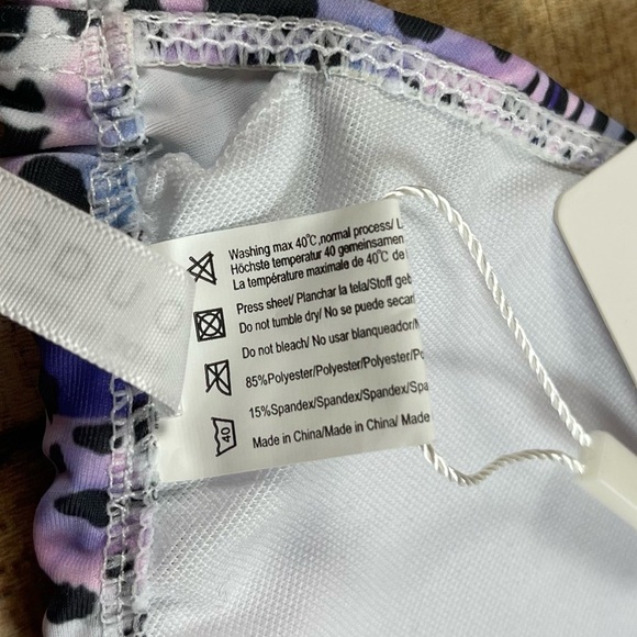 NEW Ekouaer Large Triangle Bikini Set Cover Up Tie Dye Animal Print Pastel Pool - Picture 15 of 16